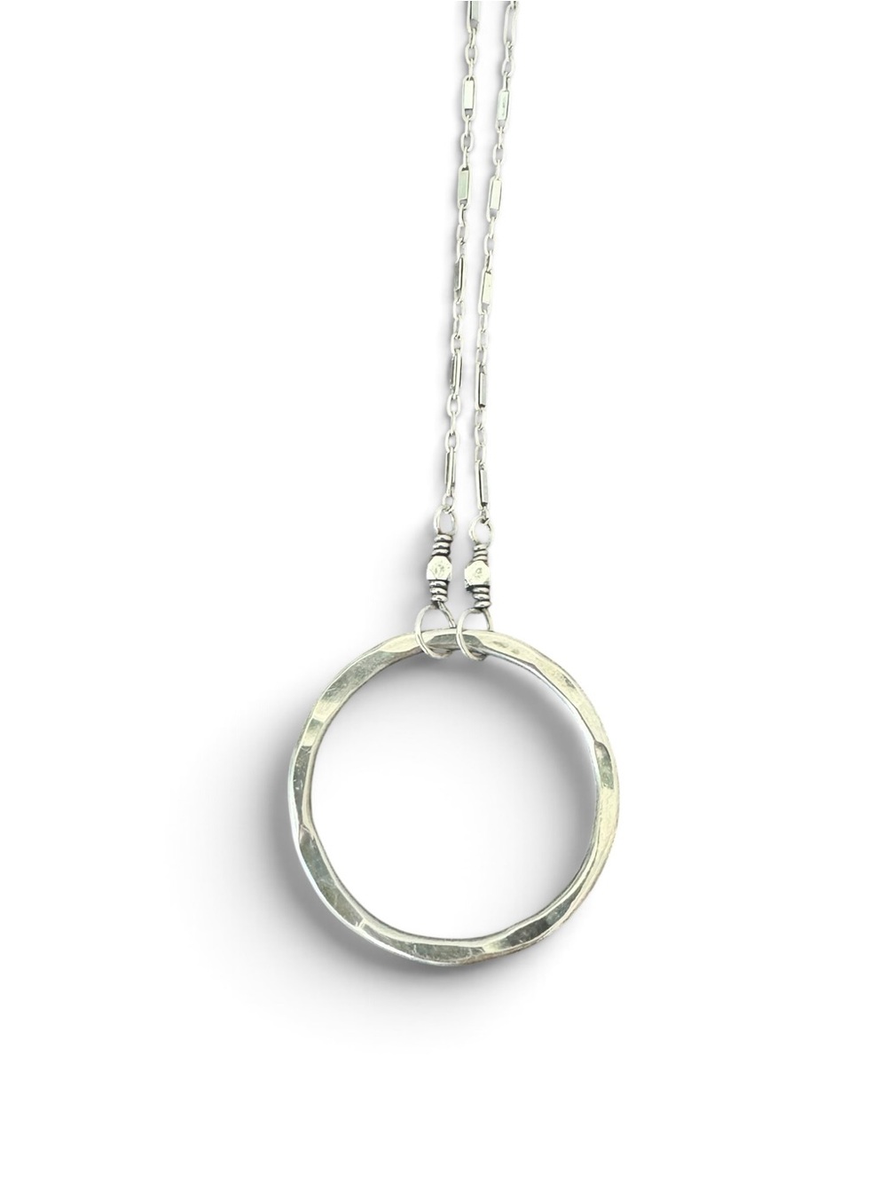 Adina Reyter Signature Circle Necklace Sterling Silver Hammered Circle Pendant